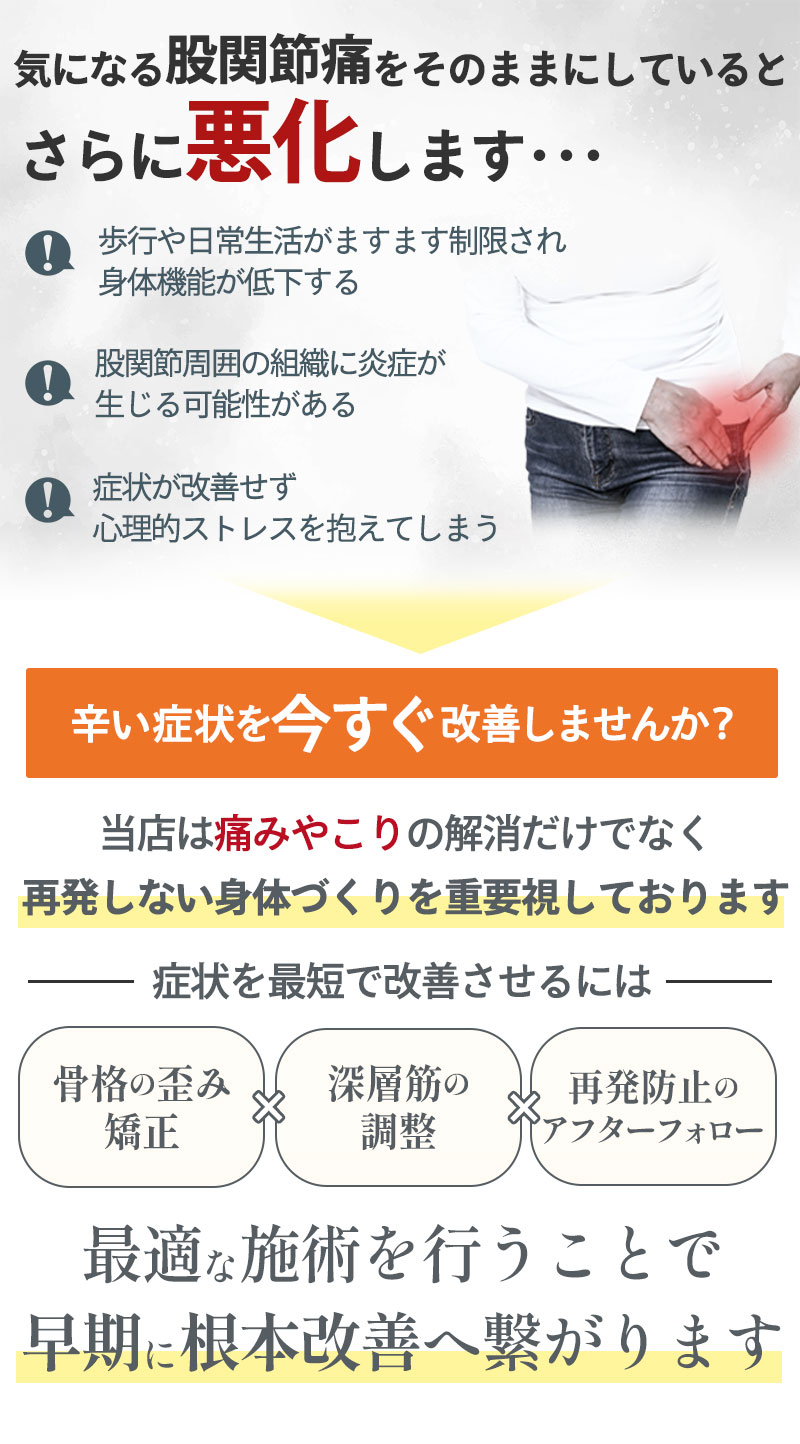 股関節痛:そのままにしていると