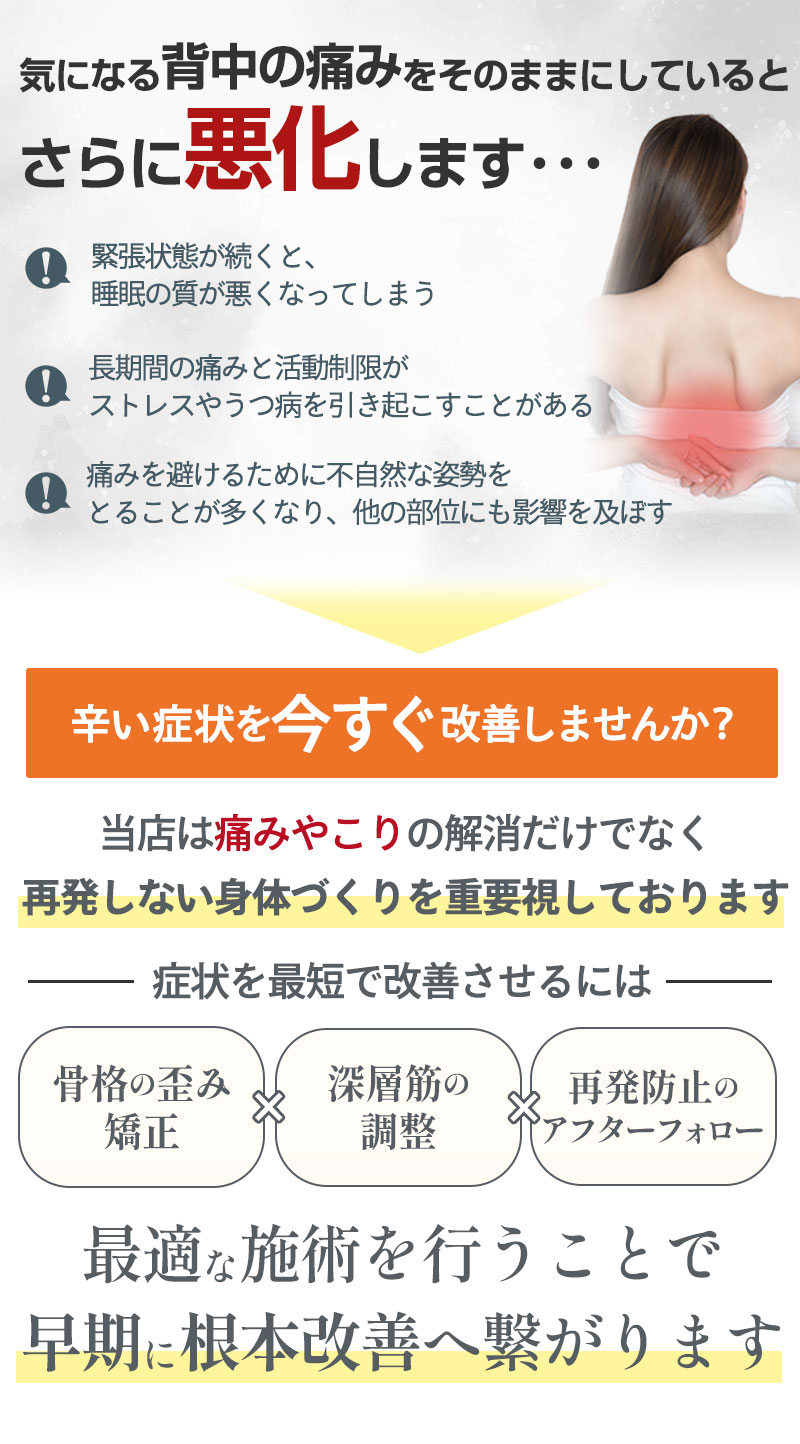 背中の痛み:そのままにしていると